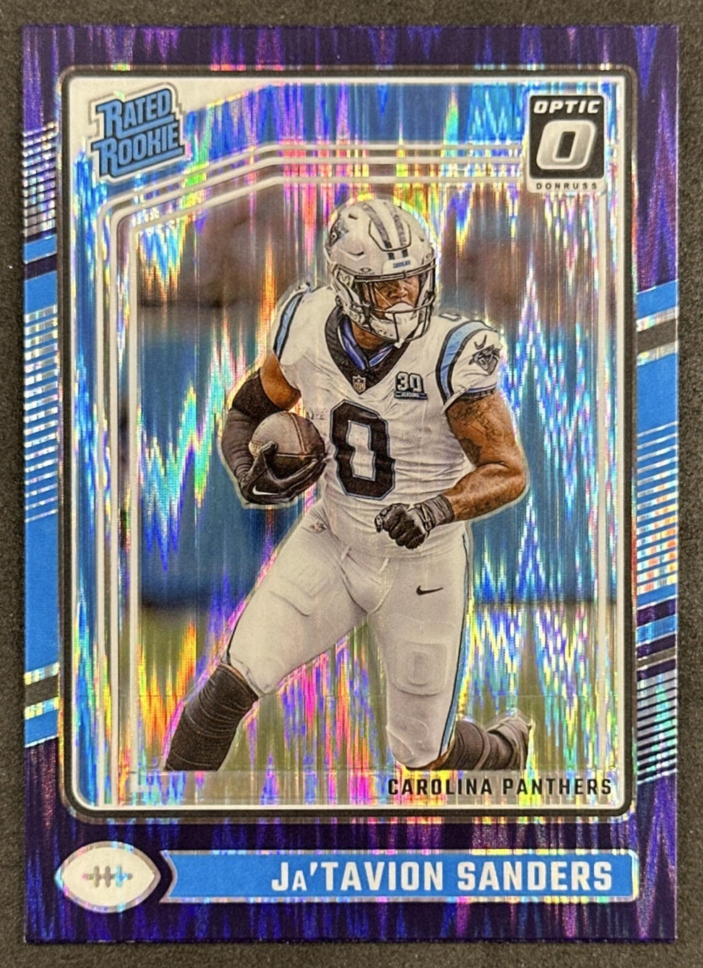 Ja'Tavion Sanders 2024 Panini Donruss Optic Purple Shock Panthers