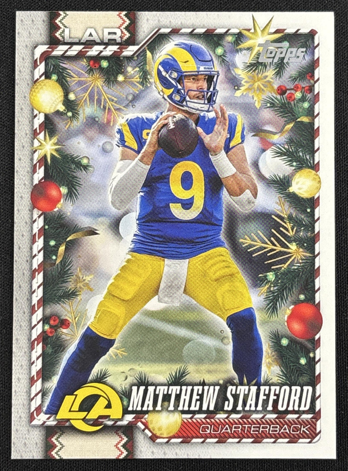 Matthew Stafford 2026 Topps Holiday Back Variation Rams Sports Trading Card