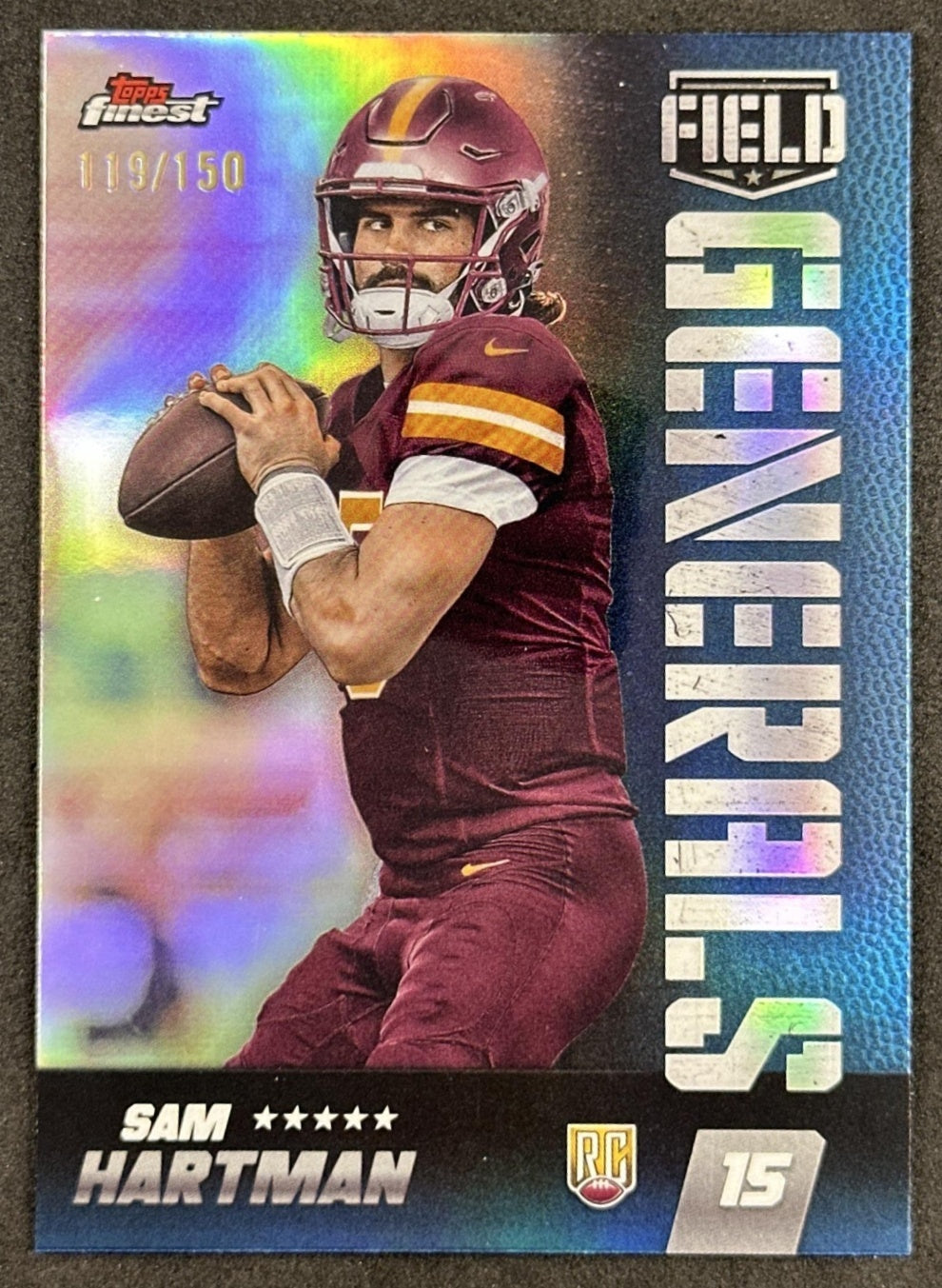 Sam Hartman 2024 Topps Finest Field Generals Commanders