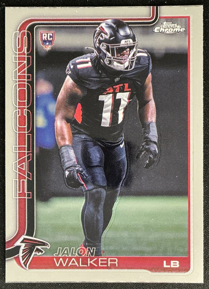 Jalon Walker 2025 Topps Chrome Rookie Falcons Sports Trading Cards