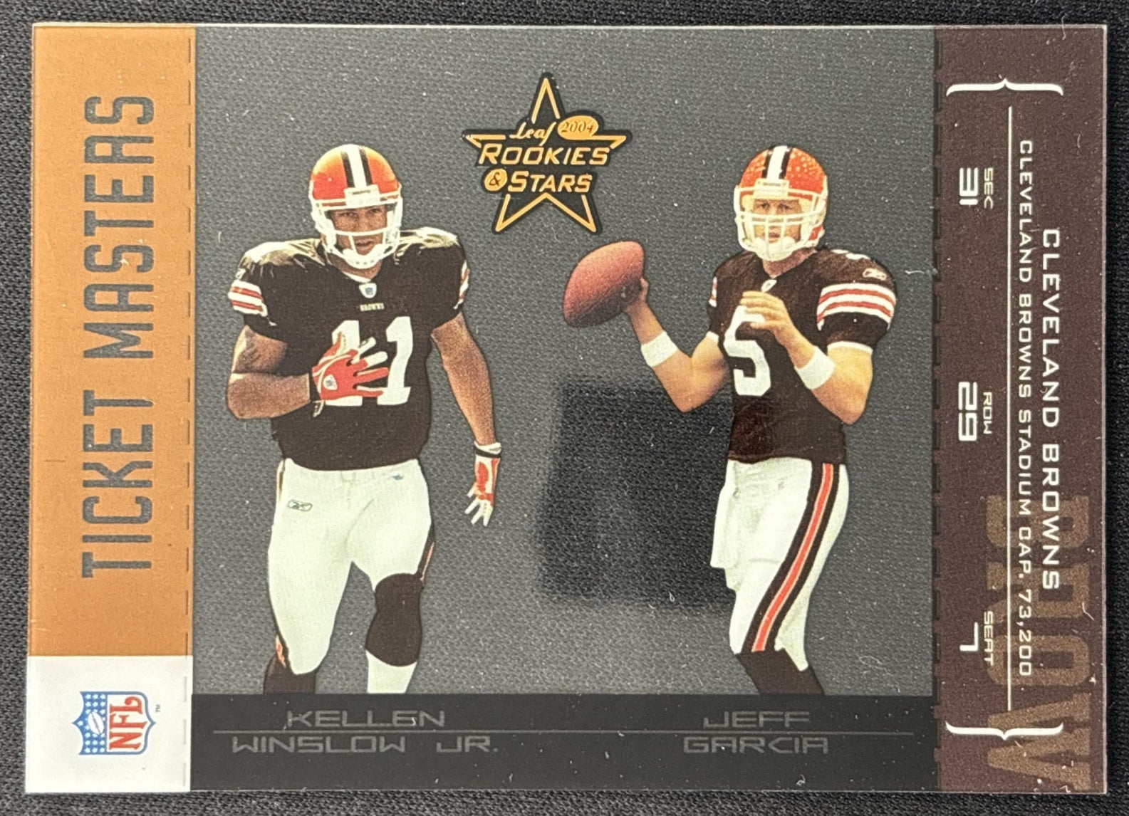 Kellen Winslow Jr. Jeff Garcia 2004 Rookies & Stars Ticket Masters Bronze /1250 Browns