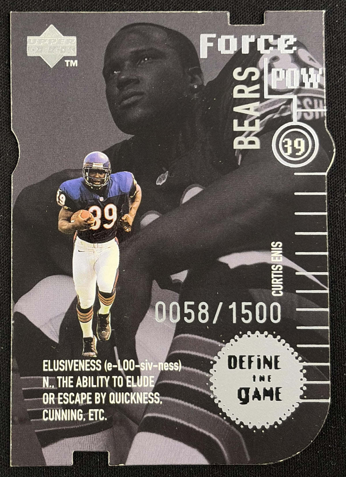 Curtis Enis 1998 Upper Deck Define the Game Tier 1 Quantum Silver/1500 Bears - front