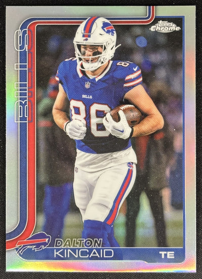 Dalton Kincaid 2025 Topps Chrome Refractor Bills Sports Trading Cards
