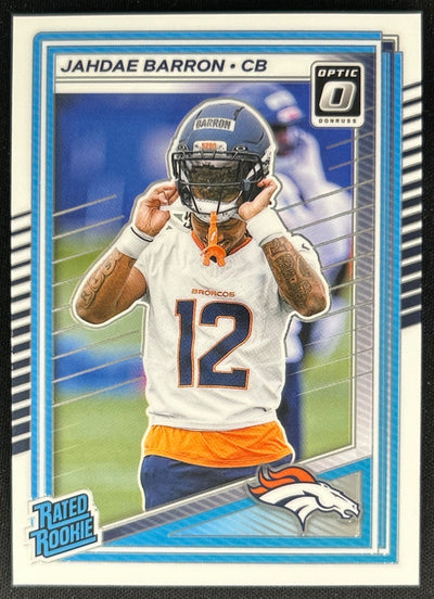 Jahdae Barron 2025 Donruss Optic Rated Rookie Broncos Sports Trading Cards