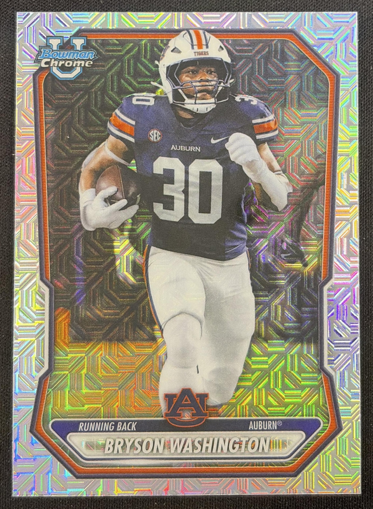 Bryson Washington 2026 Bowman Chrome Prospects Mojo Refractor Tigers Auburn Tigers Sports Trading Card