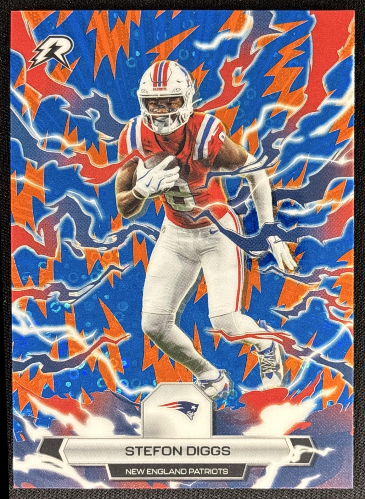 Stefon Diggs 2025 Topps Resurgence Blue and Orange Spark Refractor Patriots
