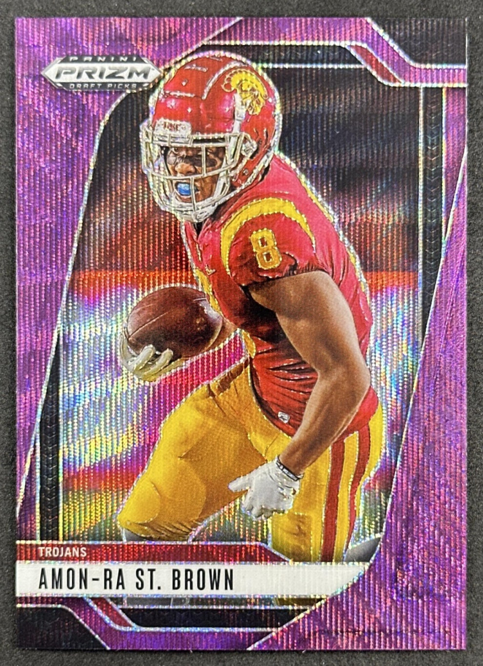 Amon-Ra St. Brown 2025 Panini Prizm Draft Picks Purple Wave Trojans Lions