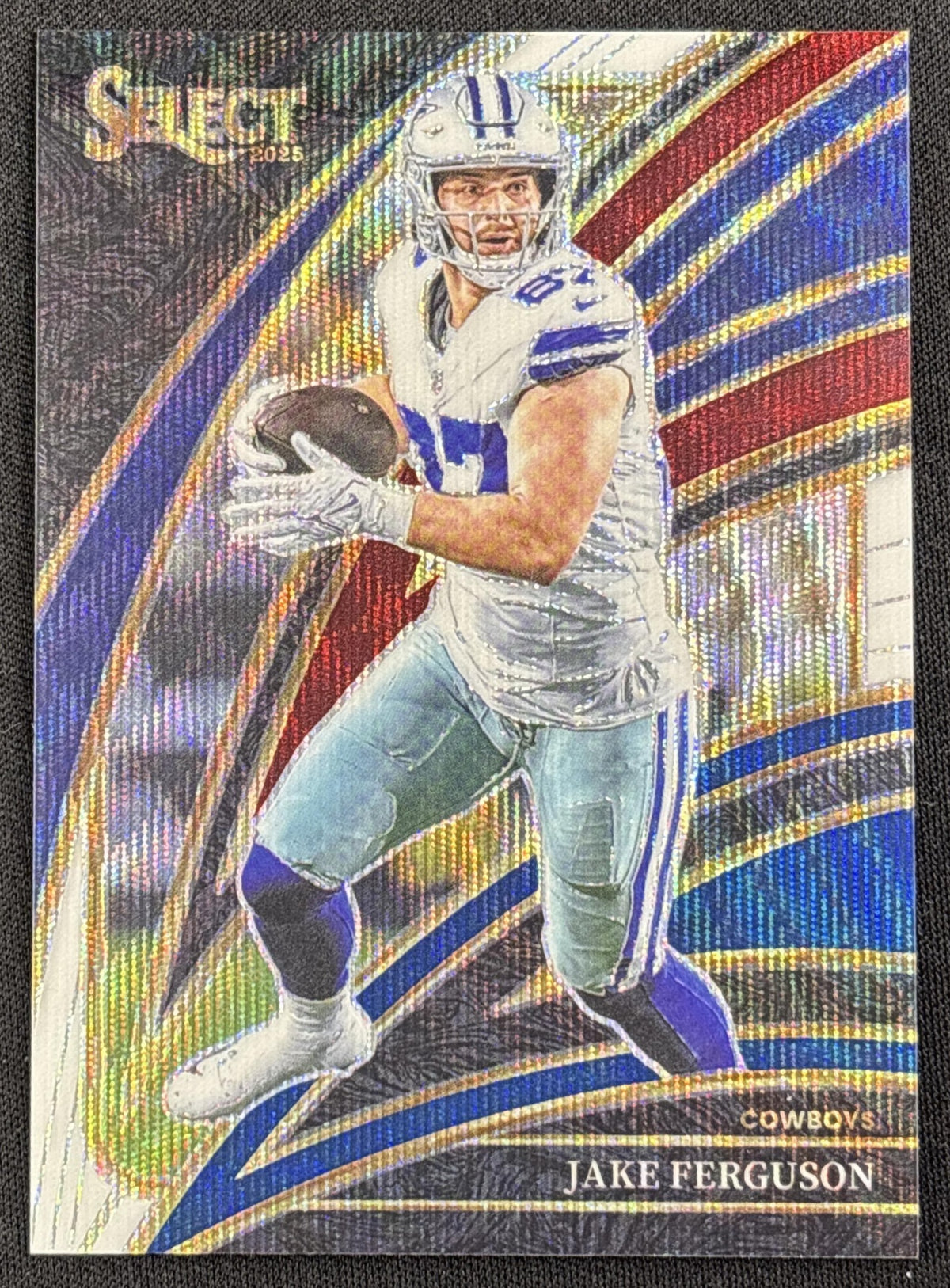 Jake Ferguson 2025 Panini Select Club Level Tri-Color Prizm /249 Cowboys