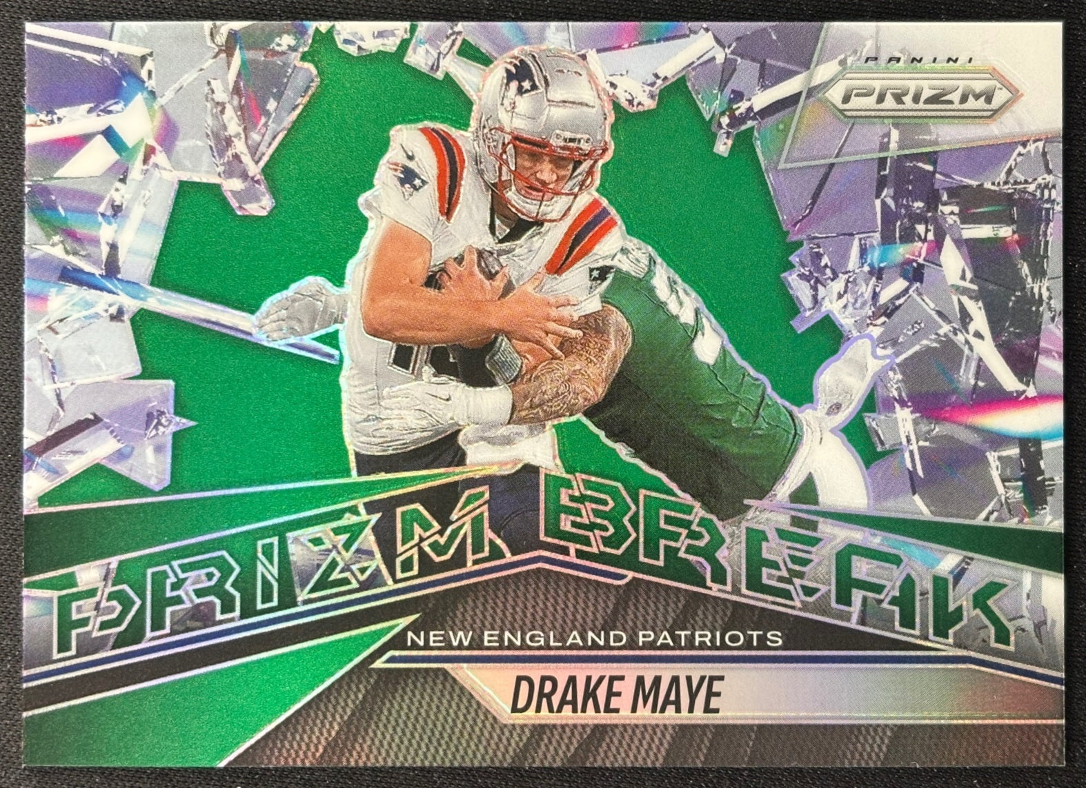 Drake Maye 2025 Prizm Break Green Patriots