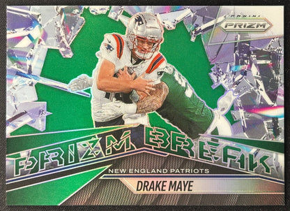 Drake Maye 2025 Prizm Break Green Patriots