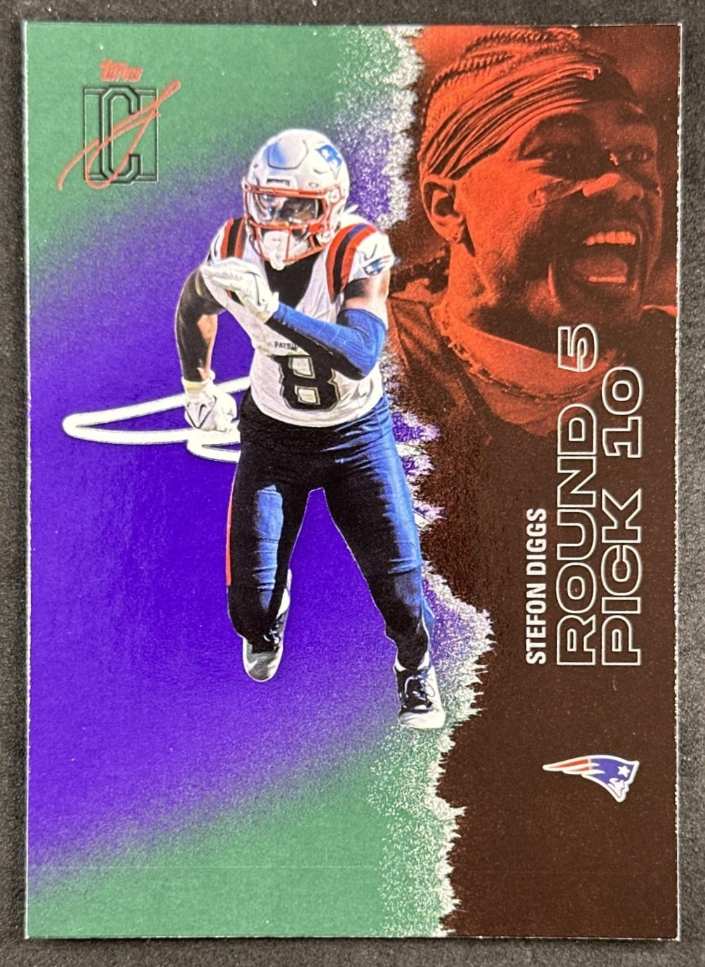 Stefon Diggs 2025 Topps Signature Class Veteran Green & Purple Foil Patriots