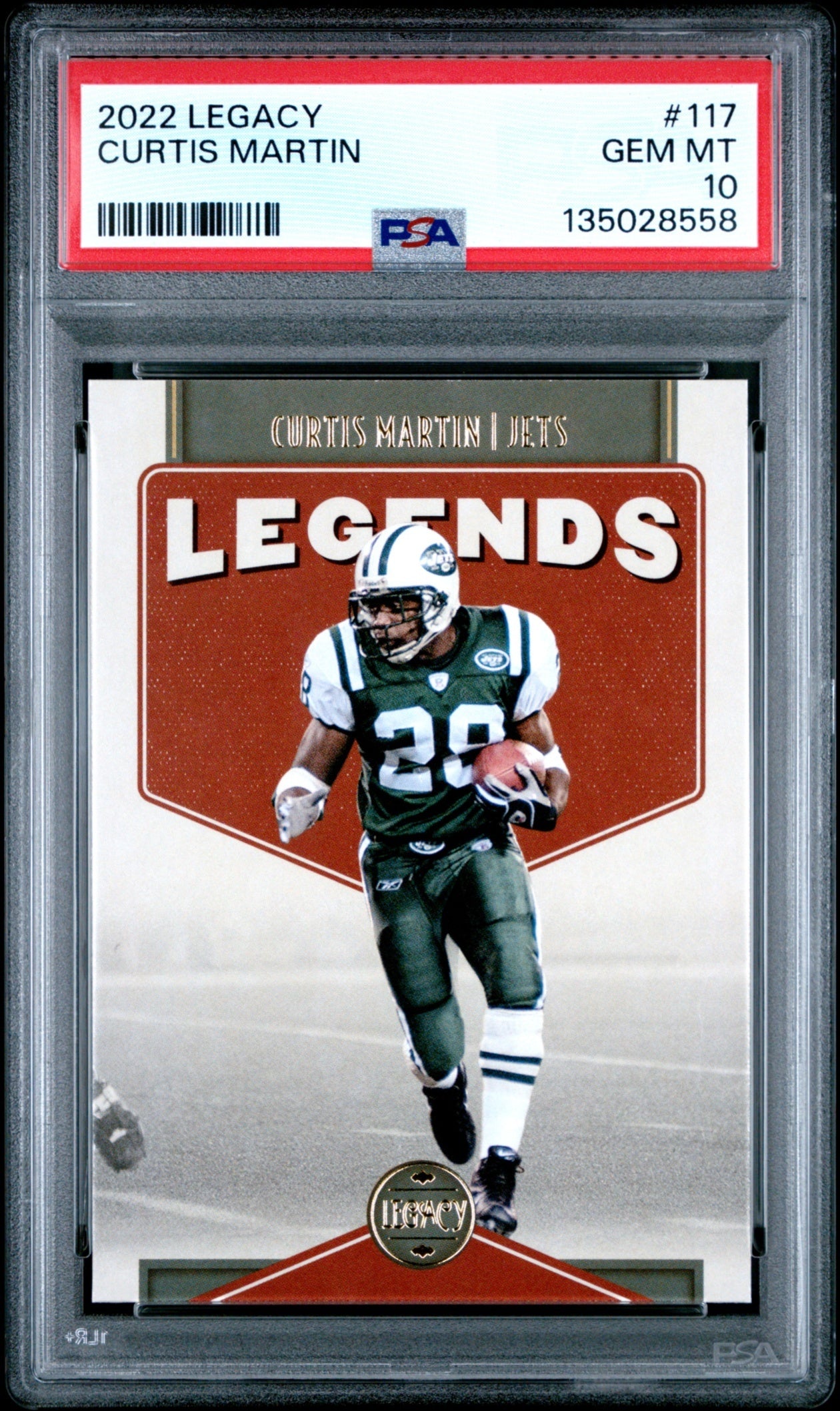Curtis Martin 2022 Panini Legacy PSA 10 Jets front