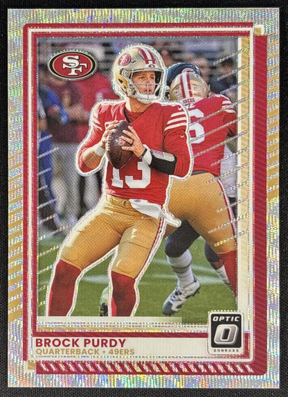 Brock Purdy 2025 Panini Donruss Optic Wave Prizm /300 49ers Sports Trading Cards