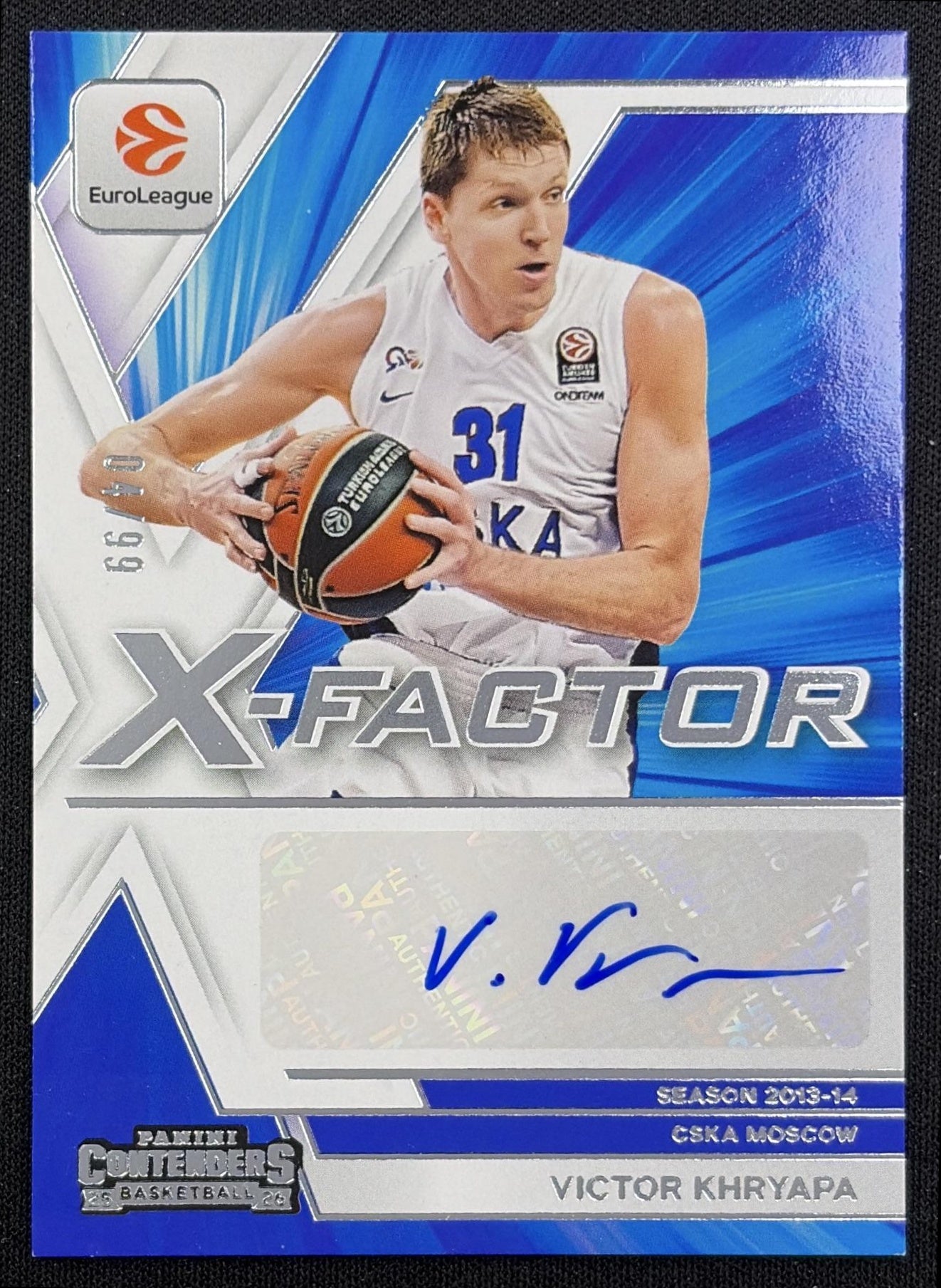 Victor Khryapa 2025 Panini Contenders EuroLeague X-Factor Auto /99