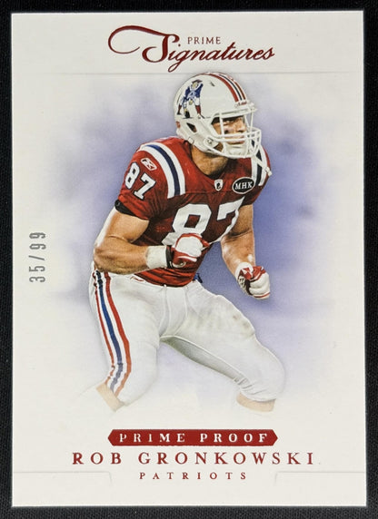 Rob Gronkowski 2012 Panini Prime Signatures Proof Red /99 Patriots Sports Trading Cards