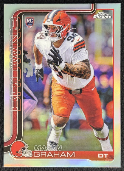 Mason Graham 2025 Topps Chrome Rookie Refractor Browns Sports Trading Cards