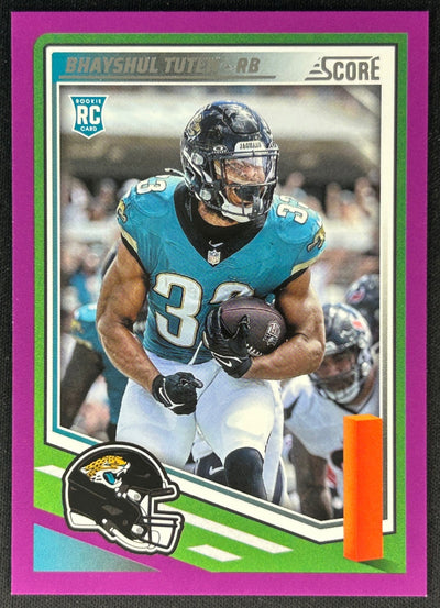 Bhayshul Tuten 2025 Score Purple Rookie Jaguars Sports Trading Card