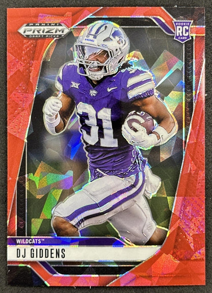 DJ Giddens 2025 Panini Prizm Draft Picks Red Ice Wildcats Colts - Front