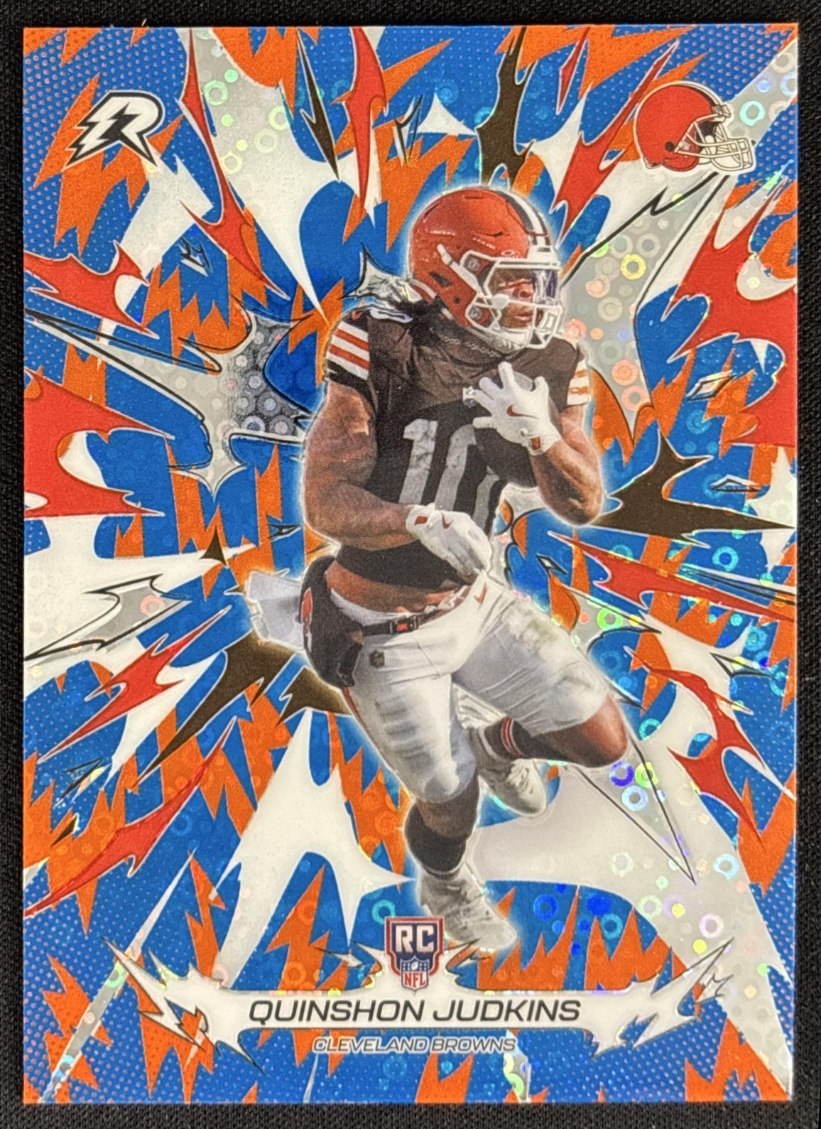 Quinshon Judkins 2025 Topps Resurgence Blue and Orange Spark Refractor Browns