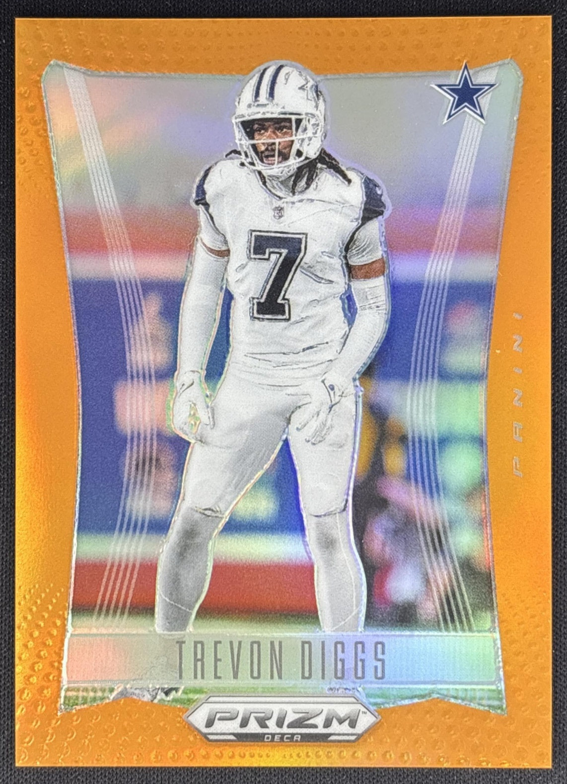 Trevon Diggs 2024 Panini Prizm Deca Orange /49 Cowboys Sports Trading Cards