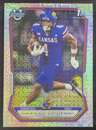 Jalen Dupree 2026 Bowman Chrome Prospects Mojo Refractor Jayhawks Sports Trading Card