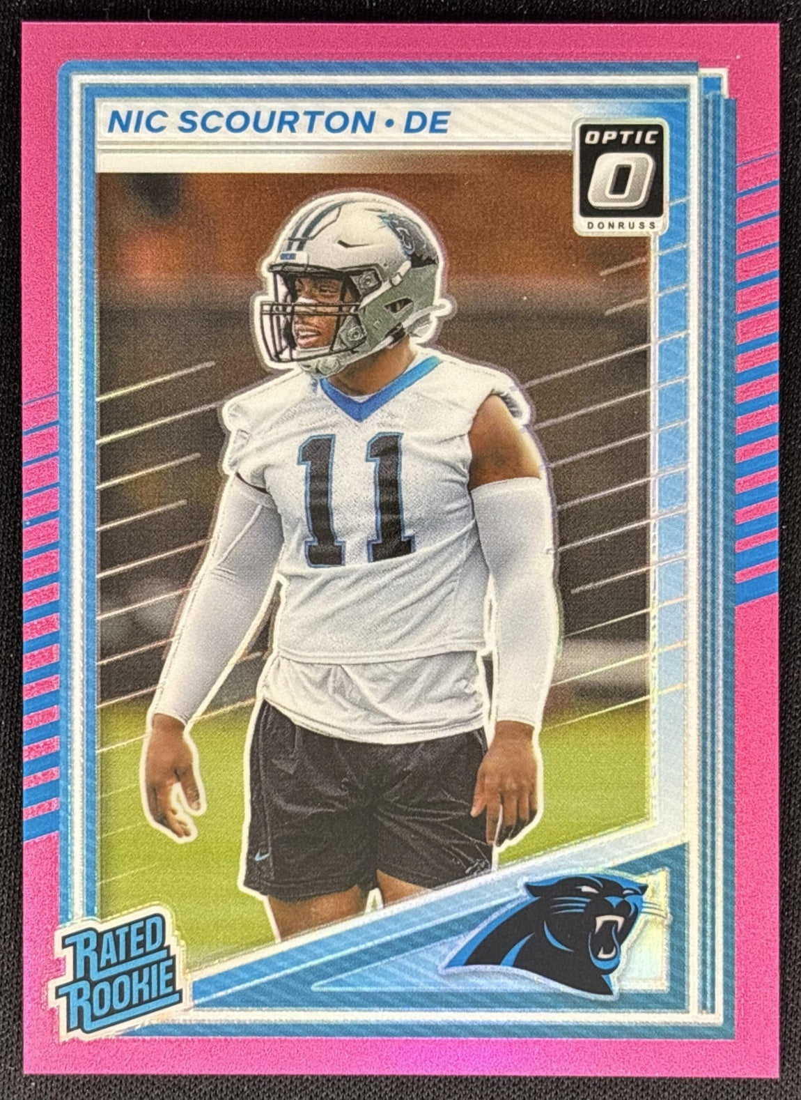 Nic Scourton 2025 Panini Donruss Optic Rated Rookie Preview Pink Panthers - Front