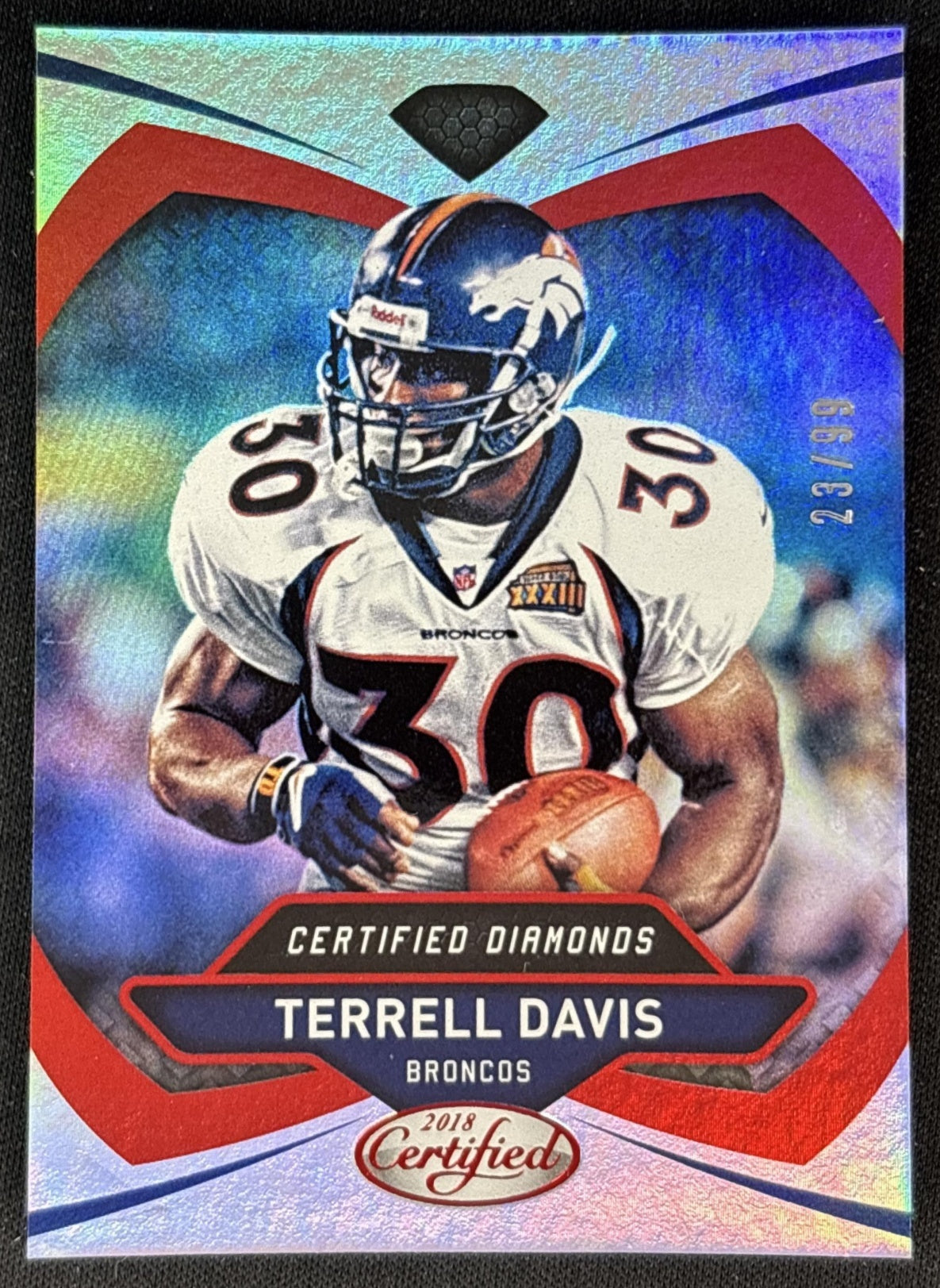 Terrell Davis 2018 Panini Certified Diamonds Mirror Red /99 Broncos front