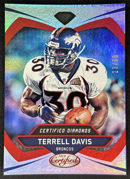 Terrell Davis 2018 Panini Certified Diamonds Mirror Red /99 Broncos front