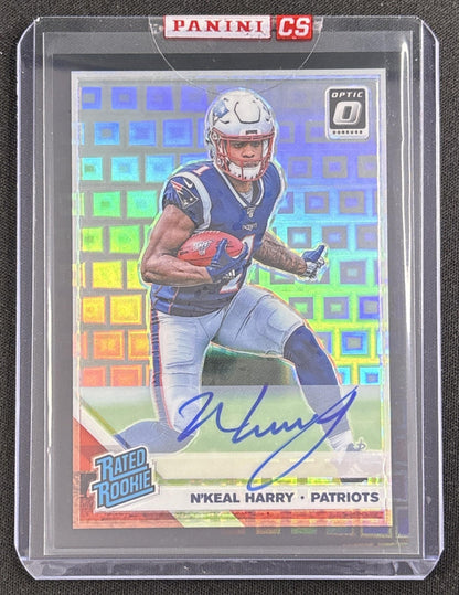 N Keal Harry 2019 Panini Donruss Optic Rated Rookie Auto Black Pandora /25 Patriots