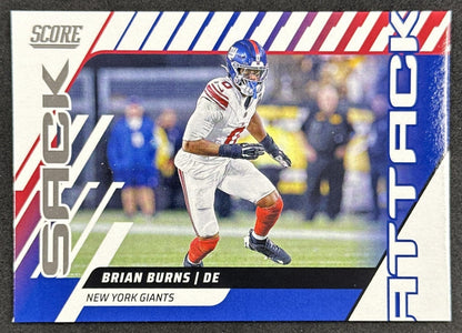 Brian Burns 2025 Panini Score Sack Attack Giants