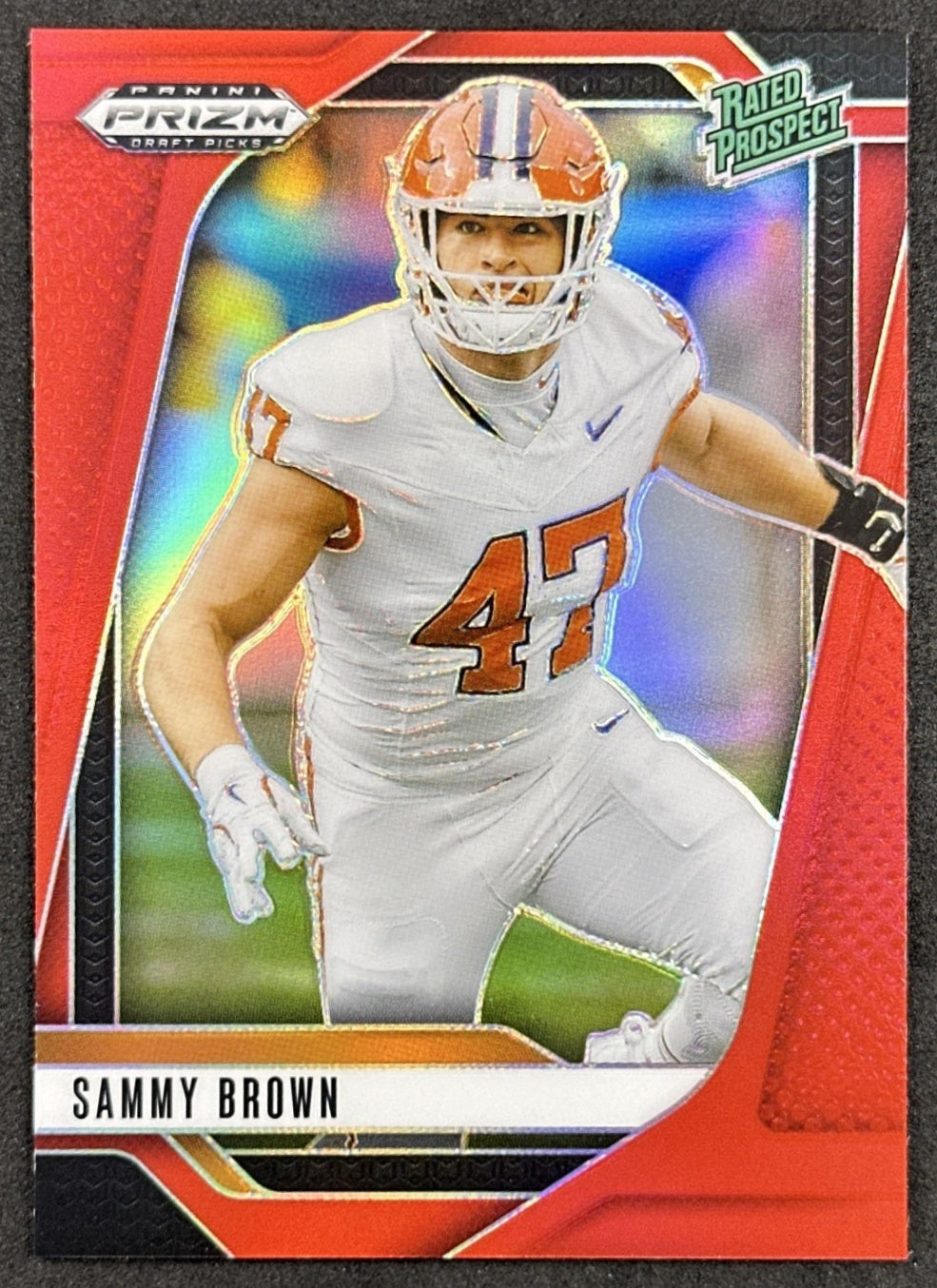 Sammy Brown 2025 Panini Prizm Draft Picks Red /399 Tigers front