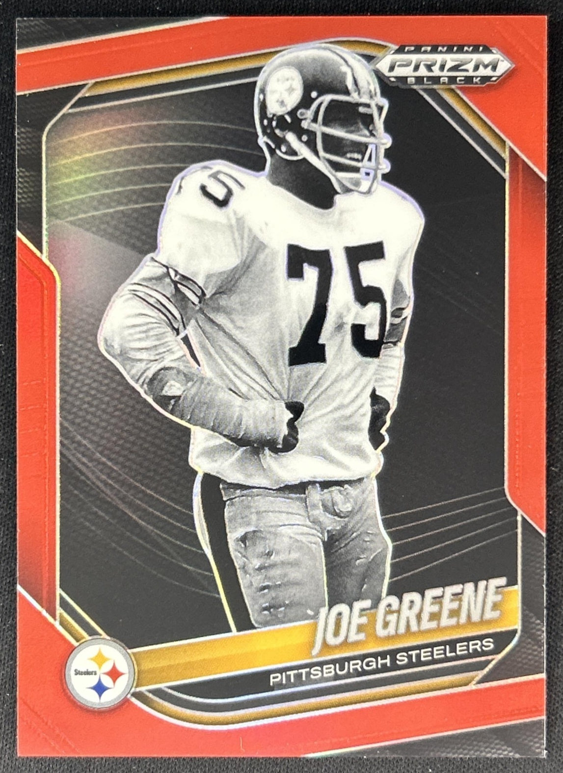 Joe Greene 2025 Panini Prizm Black Red /299 Steelers Front