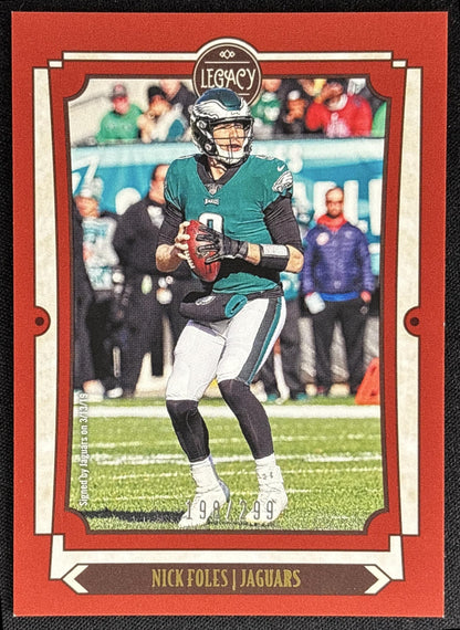 Nick Foles 2019 Panini Legacy Red /299 Jaguars