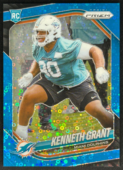 Kenneth Grant 2025 Prizm No Huddle Blue /125 Dolphins Sports Trading Cards