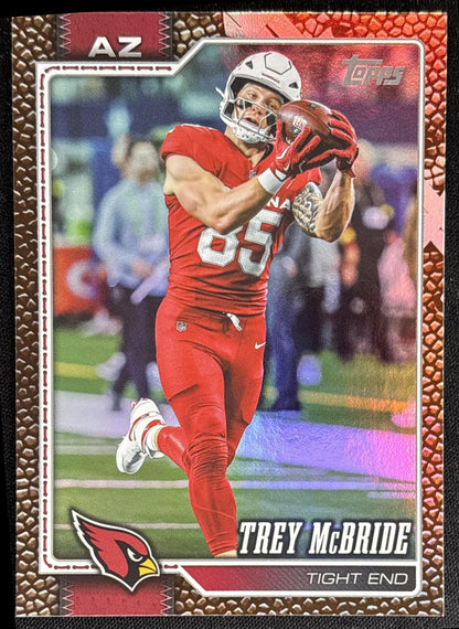 Trey McBride 2026 Topps Football Leather Foil Cardinals