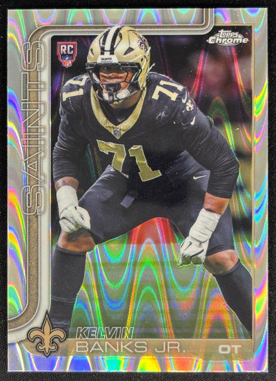 Kelvin Banks Jr. 2025 Topps Chrome Rookie RayWave Refractor Saints Default Title Football