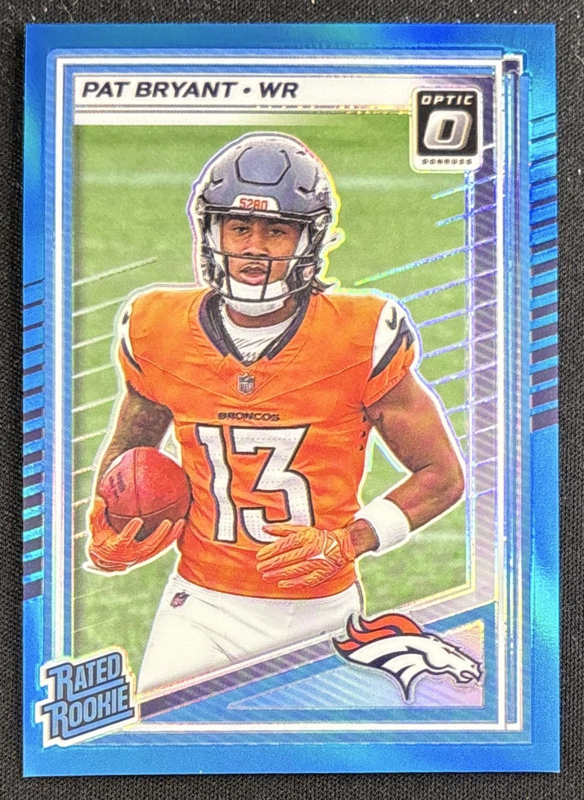 Pat Bryant 2025 Panini Donruss Optic Rated Rookie Aqua Prizm /349 Broncos Sports Trading Card