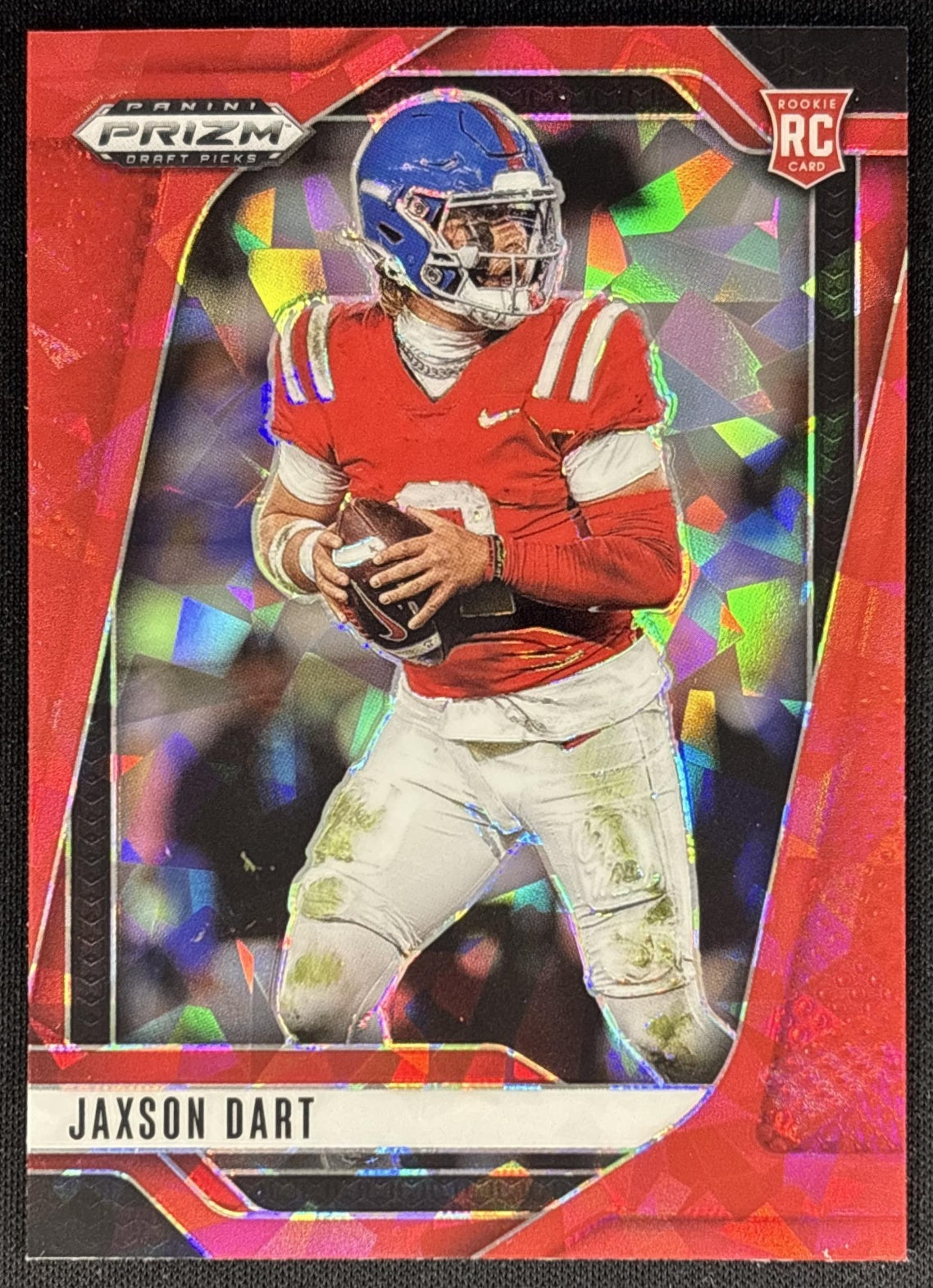 Jaxson Dart 2025 Panini Prizm Draft Picks Red Ice Rebels Sports Trading Card