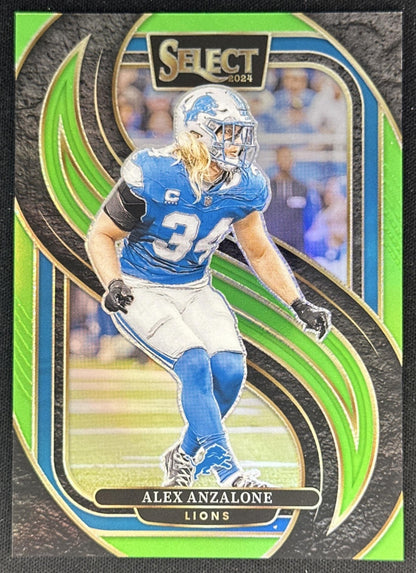 Alex Anzalone 2024 Panini Select Premier Neon Green Prizm /49 Lions Default Title Sports Trading Cards