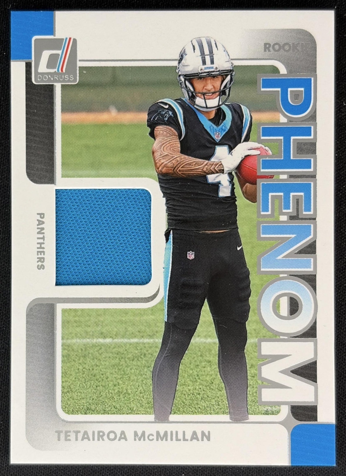 Tetairoa McMillan 2025 Panini Donruss Rookie Phenom Jerseys Panthers front