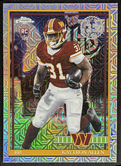 Kaytron Allen 2026 Topps 1991 Chrome Rookie Mojo Refractor Commanders