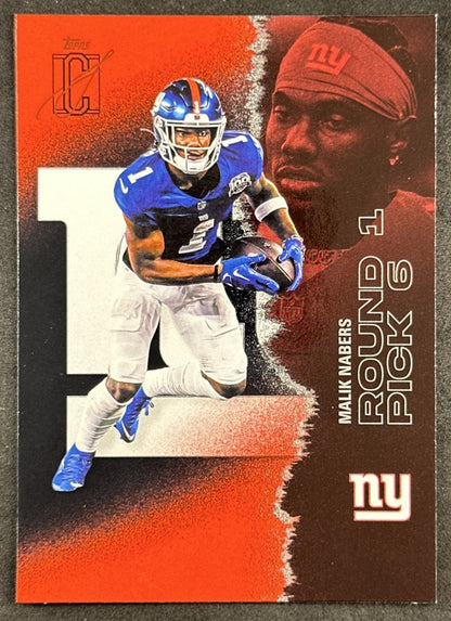 Malik Nabers 2025 Topps Signature Class Veteran Red & Black Foil Giants
