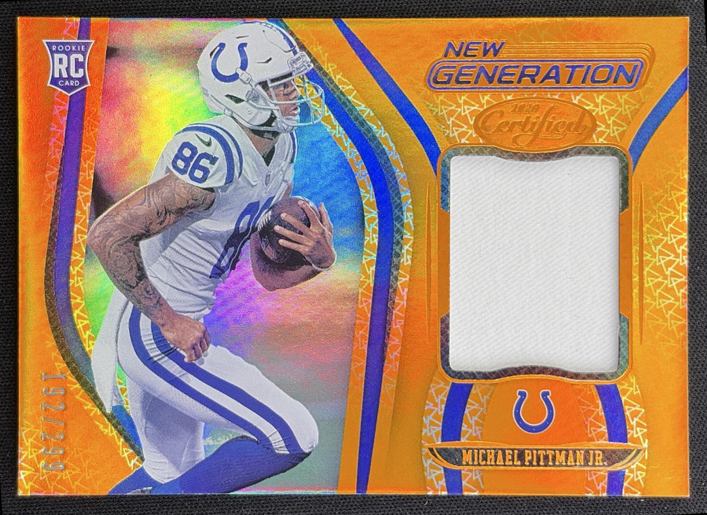Michael Pittman Jr. 2020 Panini Certified New Generation Jerseys Mirror Orange /299 Colts