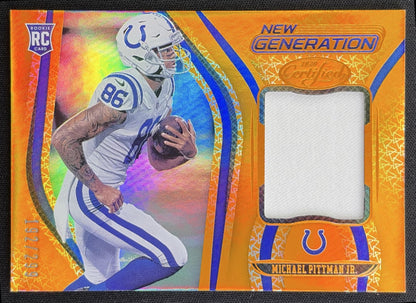 Michael Pittman Jr. 2020 Panini Certified New Generation Jerseys Mirror Orange /299 Colts
