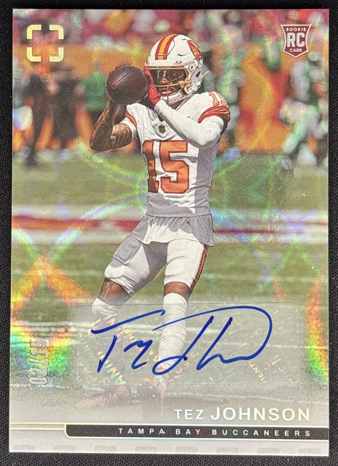 Tez Johnson 2025 Panini PhotoGenic Rookie Auto Silver /15 Buccaneers