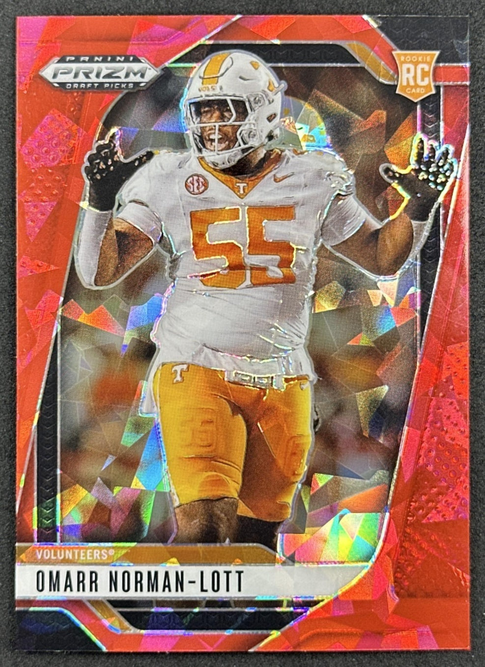 Omarr Norman-Lott 2025 Panini Prizm Draft Picks Red Ice Volunteers Chiefs - Front