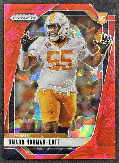 Omarr Norman-Lott 2025 Panini Prizm Draft Picks Red Ice Volunteers Chiefs - Front