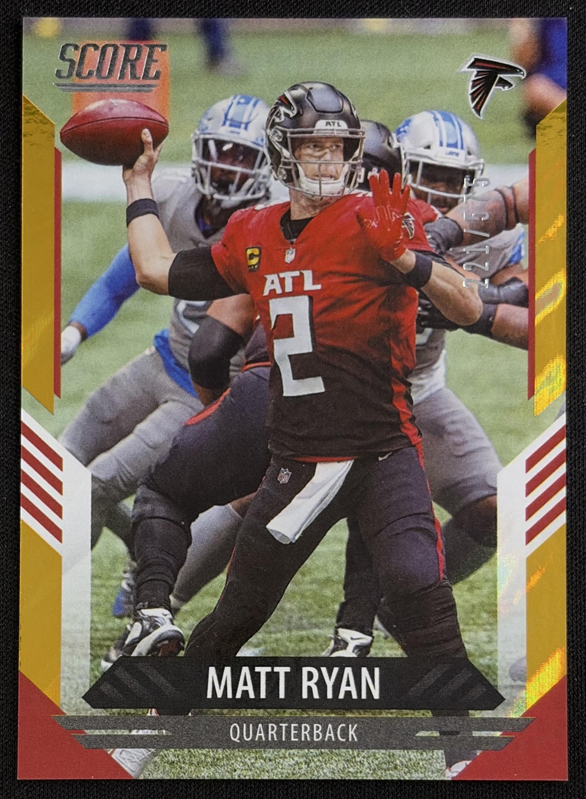Matt Ryan 2021 Panini Score Lava /575 Falcons Atlanta Falcons Sports Trading Card