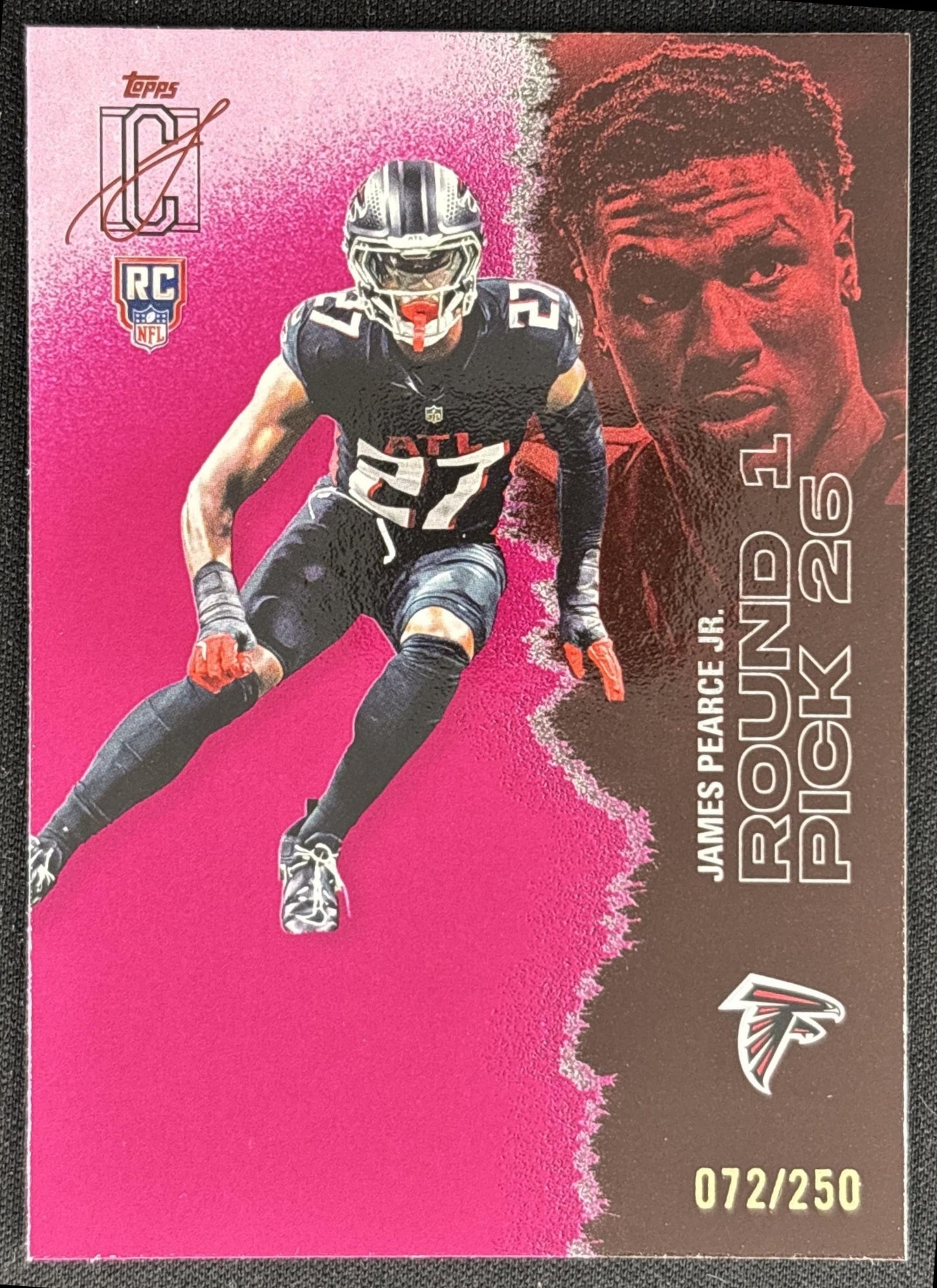 James Pearce Jr. 2025 Topps Signature Class Rookie Magenta Foil /250 Falcons