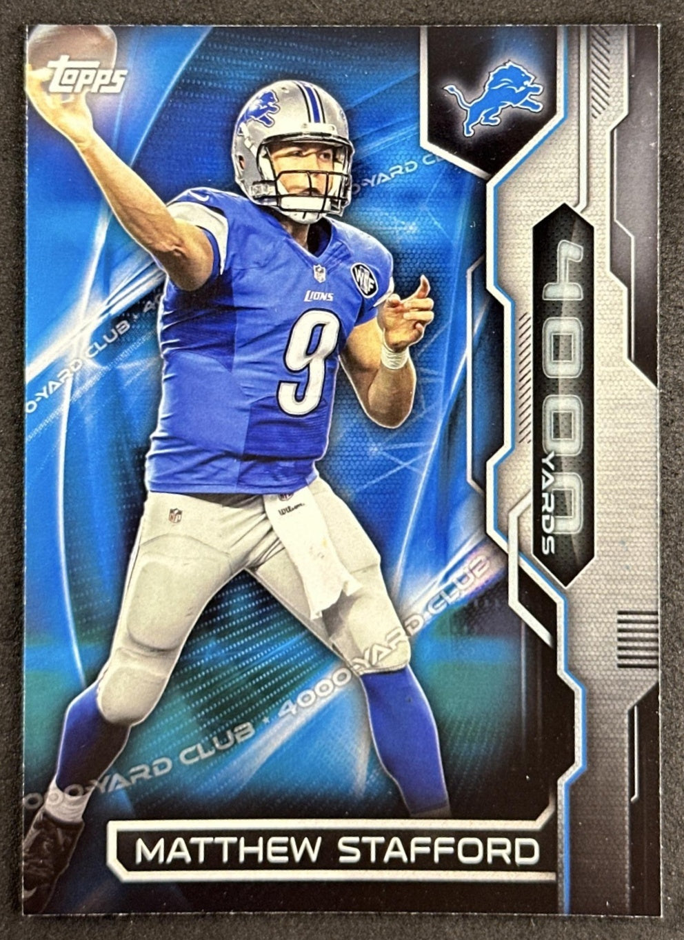 Matthew Stafford 2015 Topps 4000 Yard Club Lions Detroit Lions Sports Trading Card